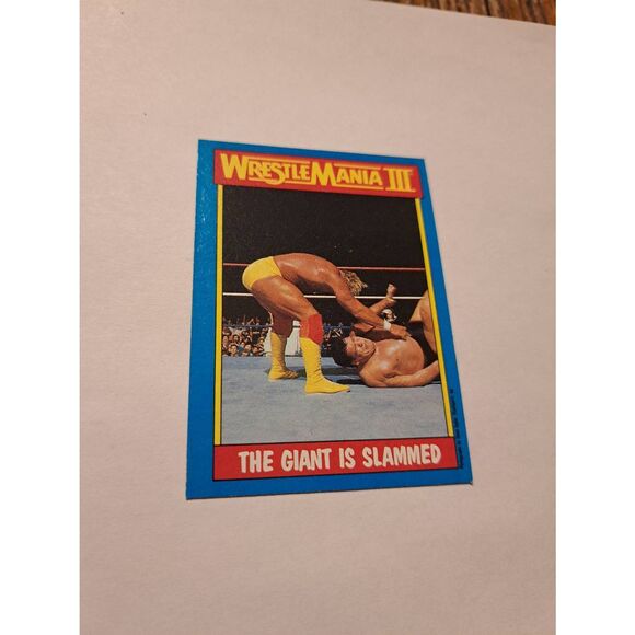 1987 Topps WWF Hulk Hogan WrestleMania3 Andre The Giant Slam Card 54 Wrestling - Picture 1 of 2